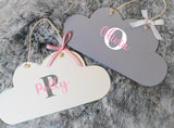 Personalised Cloud  Door Sign ~ Cloud Shaped Bedroom Sign ~ Children's Room Bedroom Nursery Sign Initial & Name
