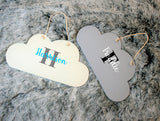 Personalised Cloud  Door Sign ~ Cloud Shaped Bedroom Sign ~ Children's Room Bedroom Nursery Sign Initial & Name