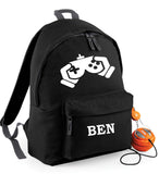 Personalised Childrens Bag School Backpack Rucksack With Matching Lunch Box ~ Gamer Gaming with name