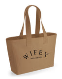 Personalised Wifey Cotton Canvas Tote Bag ~ Essentials ~ Everyday Bag ~ Honeymoon Bag ~ Gift for Her ~ Hen Party Bag ~ New Married Name