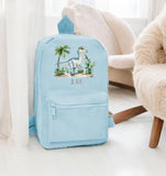 Personalised Mini Kids Childrens Rucksack Backpack School Nursery Summer Camp Holiday with Name Dinosaur  ~  Gift for Girl Boy