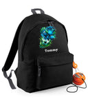 Personalised Football Rucksack with Name ~ Football Backpack ~ School Bag ~ Gift for Boy Girl ~ Holiday Bag Summer Camp ~ Goalie Gloves