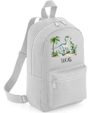 Personalised Mini Kids Childrens Rucksack Backpack School Nursery Summer Camp Holiday with Name Dinosaur  ~  Gift for Girl Boy