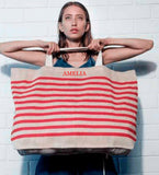 Personalised Nautical Beach Bag ~ Striped Rucksack Backpack~ Drawstring Gymsac ~ Custom Gym Bag ~  PE Kit Bag ~ Holiday Bag~Matching Washbag