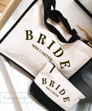 Personalized Bride Wifey Natural/Black Jute Bag ~ Wedding Morning Bag ~ Hen Party Do ~ Honeymoon Bag ~ Matching Accessories Bachelorette