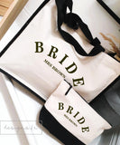 Personalized Bride Wifey Natural/Black Jute Bag ~ Wedding Morning Bag ~ Hen Party Do ~ Honeymoon Bag ~ Matching Accessories Bachelorette