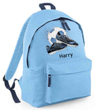 Personalised Football Backpack ~ Custom Rucksack with Boots & Ball Design for Back to School, Training Practice , Summer Camp ~Birthday Gift