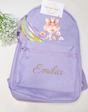 Personalised Fairy Mini Rucksack Backpack with Ribbon Tassels  ~ Fairy Birthday Christmas Gift for Girl  Back to School Holiday Bag