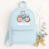 Personalised Mini Rucksack with Patchwork Tractor Design – Custom Backpack for Nursery, Summer Camp & Back to School ~ Birthday Gift