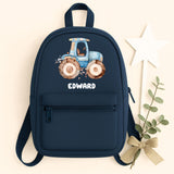 Personalised Mini Rucksack with Patchwork Tractor Design – Custom Backpack for Nursery, Summer Camp & Back to School ~ Birthday Gift