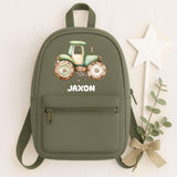 Personalised Mini Rucksack with Patchwork Tractor Design – Custom Backpack for Nursery, Summer Camp & Back to School ~ Birthday Gift