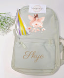 Personalised Fairy Mini Rucksack Backpack with Ribbon Tassels  ~ Fairy Birthday Christmas Gift for Girl  Back to School Holiday Bag