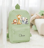 Personalised Mini Rucksack with Safari Animals Design – Custom Backpack for Nursery, Pre-School Summer Camp & Back to School ~Birthday Gift