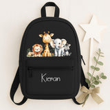 Personalised Mini Rucksack with Safari Animals Design – Custom Backpack for Nursery, Pre-School Summer Camp & Back to School ~Birthday Gift