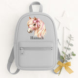 Personalised Mini Rucksack with Horse with Bow Design – Custom Backpack for Nursery, Summer Camp & Back to School ~ Birthday Gift