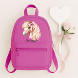 Personalised Mini Rucksack with Horse with Bow Design – Custom Backpack for Nursery, Summer Camp & Back to School ~ Birthday Gift