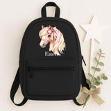 Personalised Mini Rucksack with Horse with Bow Design – Custom Backpack for Nursery, Summer Camp & Back to School ~ Birthday Gift