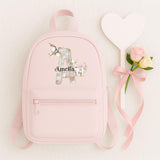 Personalised Mini Patchwork Dinosaurs with Letter & Name ~ Kids Childrens Rucksack Backpack School Nursery Summer Camp~ Gift for Girl Boy