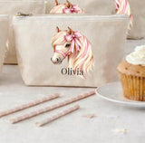 Personalised Pony Party Bags | Reusable Canvas Birthday Favour Bags | Girls Horse Party Favours | Custom Name Party Gift Bags