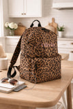 Personalised Leopard Print Backpack for Women ~ Girl Boy Name Rucksack ~ Travel Bag ~ Gym Bag ~ Stylish Animal Print Backpack Name Gift