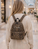 Personalised Leopard Print Mini Backpack for Women ~ Girl Boy Name Rucksack ~ Travel Bag ~ Gym Bag ~ Stylish Animal Print Backpack Name Gift