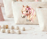 Personalised Pony Party Bags | Reusable Canvas Birthday Favour Bags | Girls Horse Party Favours | Custom Name Party Gift Bags