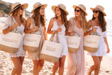 Personalised Beach Bag Set Tote Bag & Wash Bag Hen Party Gift, Bride Tribe Bags, Bridesmaid Gift, Honeymoon Travel Set, Maid of Honour Gift