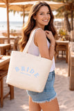 Personalised Wifey Bride Canvas Tote Bag ~ Essentials ~ Everyday Bag ~ Honeymoon Bag Gift  ~ Hen Party Bag ~ New Married Name in Baby Blue