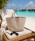 Personalised Bridal Beach Bag | WIFEY Tote Bag | Biscuit Stripe Oversized Wedding Tote | Honeymoon Bag | Bride Gift | BRIDE Beach Bag