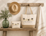 Personalised Bride Tote Bag & Makeup Bag Set | Wifey Jute Beach Bag | Honeymoon Travel Bag | Mrs Wedding Gift | Bridal Shower | Hen Weekend