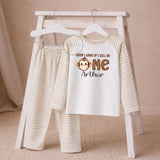 Personalised 1st Birthday Pyjama Set, When I Wake Up I Will Be One, Two, Four Monkey First Birthday Outfit, Boys Birthday Clothes, Name Gift
