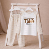 Personalised 1st Birthday Pyjama Set, When I Wake Up I Will Be One, Two, Four Monkey First Birthday Outfit, Boys Birthday Clothes, Name Gift