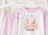 Personalised Pink Safari Birthday Outfit, When I Wake Up Birthday, Safari Animal Sleepsuit, Baby Vest, Bib or Girls Birthday Set, Age