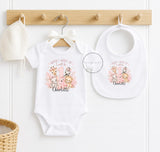 Personalised Pink Safari Birthday Outfit, When I Wake Up Birthday, Safari Animal Sleepsuit, Baby Vest, Bib or Girls Birthday Set, Age
