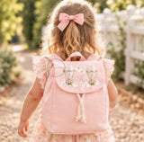 Personalised Kids Mini 100% Organic Cotton Canvas Rucksack, Hot Air Balloon Initial Backpack, Children's, Toddler, Baby Nursery Monogram Bag