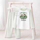 Personalised Christmas Eve Kids Stripe Set, Football Xmas Outfit, When I Wake Up It Will Be Christmas, Boys Girls Festive Night Before