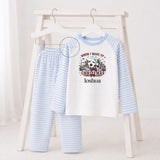 Personalised Christmas Eve Kids Stripe Set, Football Xmas Outfit, When I Wake Up It Will Be Christmas, Boys Girls Festive Night Before