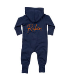 Personalised Name Baby Toddler All in One Hooded Onesie Lounge Wear