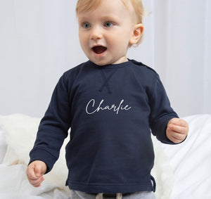Sweatshirt with Personalised Name Toddler Boys Girls