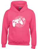 Personalised Born To Game Forced To Go To School ~ Computer Video Gamers Hoodie With Name