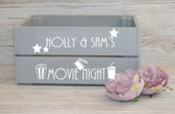 Personalised Movie Night Crate ~ Movie Night is the new Date Night