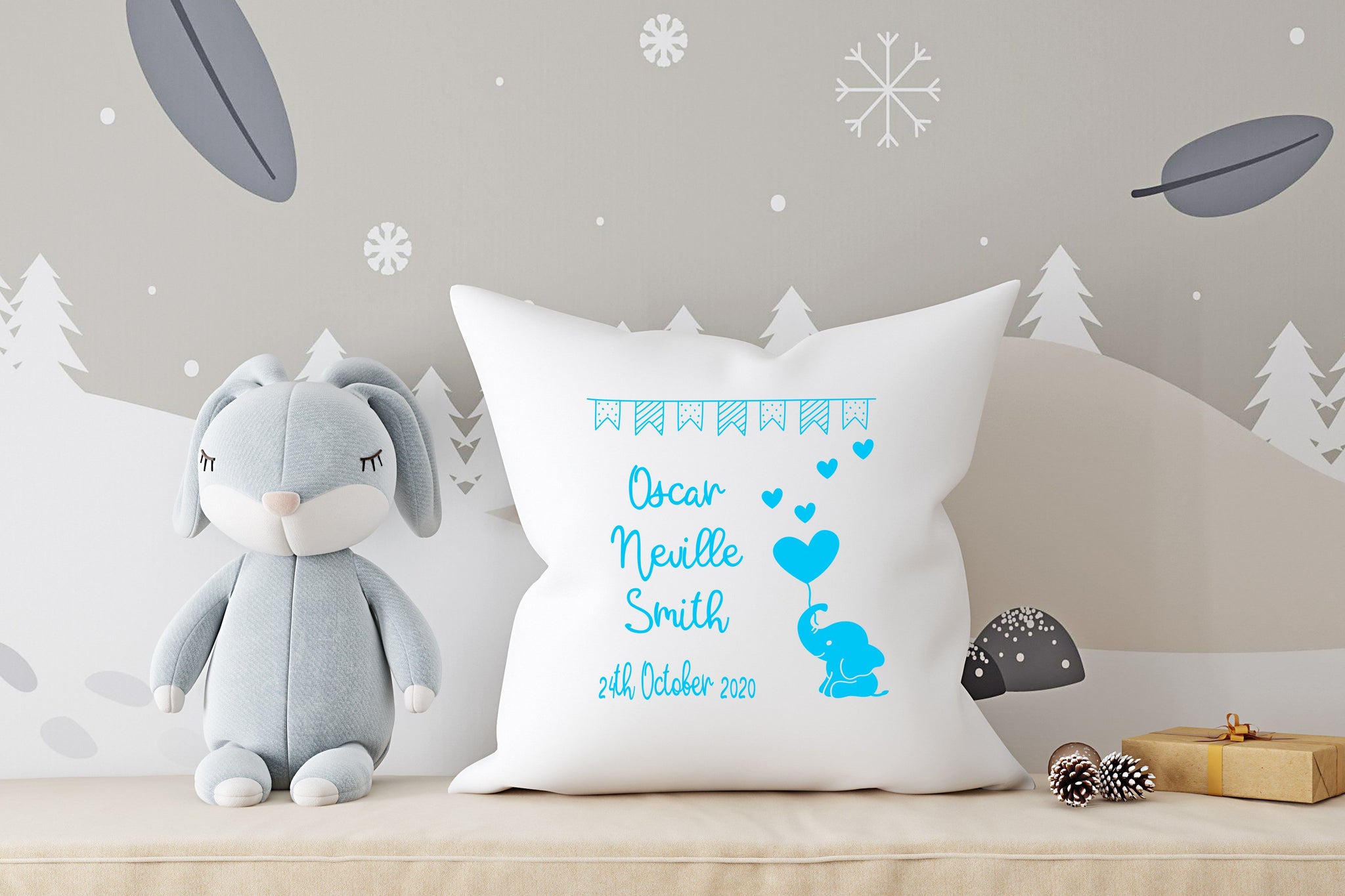 Memory Cushion® Blue - Personalised Baby Boy - Personalized Pillow - New Baby Gift - Christening Cushion - Keepsake Pillow - Birth shops Details -