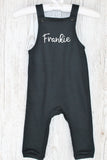 Dungarees Personalised with White long sleeve T Shirt Baby Toddler Childrens Loungewear
