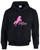 Personalised pony glitter black childs hoodie