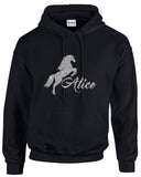 Personalised pony glitter black childs hoodie
