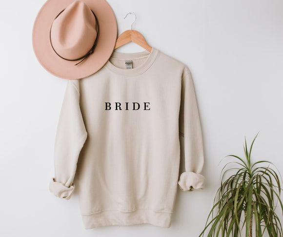 Bride ~ Bridesmaid ~ Maid of Honour ~ Team Bride Squad ~ Bride to Be Fiancee Wedding Hen Party Engagement Bridal Sweatshirt Jumper Top ~ All Capital Letters