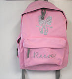 Ballerina Ballet Personalised Glitter Backpack Ruscsack Bag