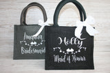 Wedding gift bag black or grey personalised