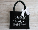 Wedding gift bag black or grey personalised