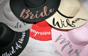 Personalised Straw Hat ~ Hen Party, Honeymoon Beach Hat